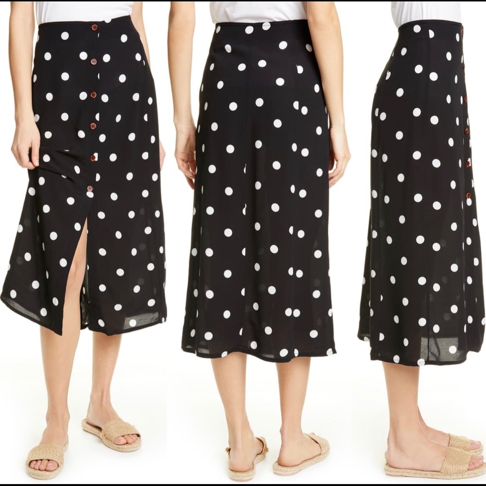 Polka Dot Midi Skirt